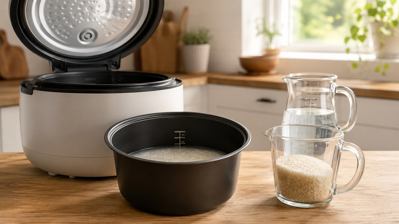 Hoeveel water bij rijst in een rijstkoker? 1 op 1,5