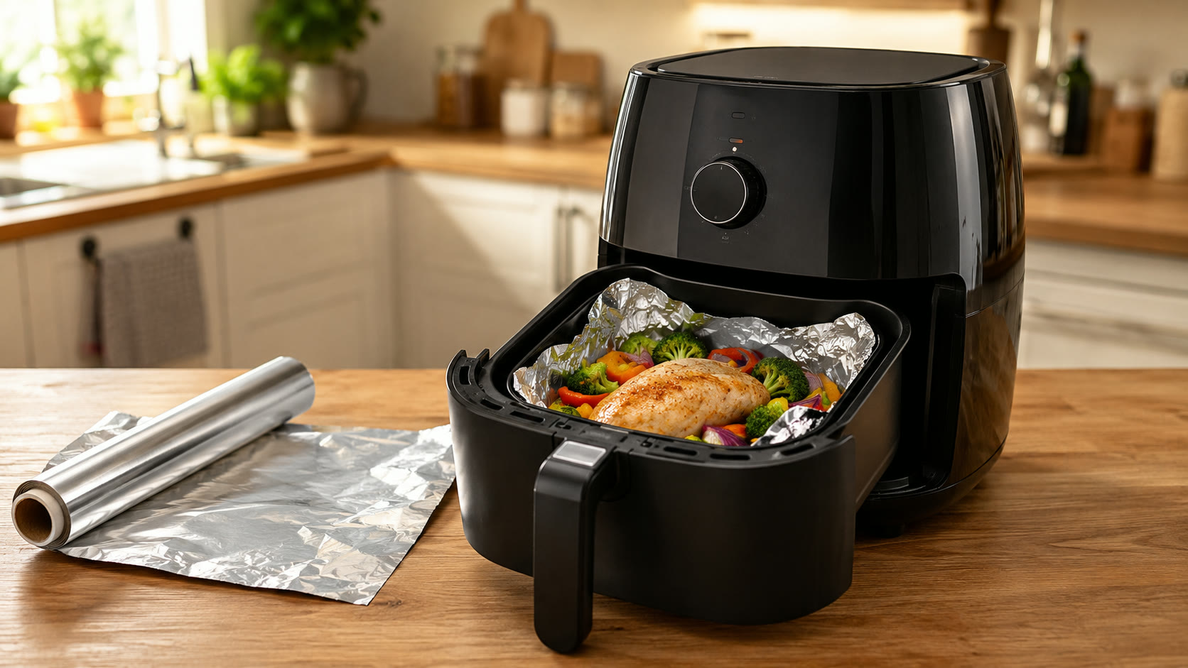 Mag aluminiumfolie in de airfryer? Ja, met 3 regels