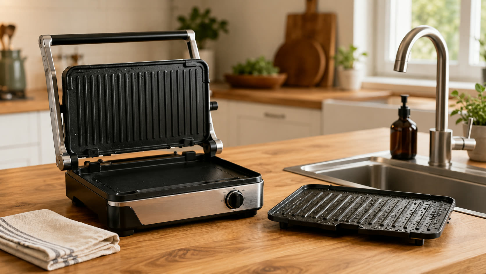 Uitneembare grillplaten contactgrill: zo handig